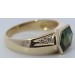 Turmalin Ring Gold 585 14K grüner Edelstein Brillanten 0.12ct