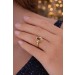 Citrinring Gold 333 8K honiggelber Edelstein 2.6ct Antikschmuck