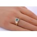 Turmalinring Gold 585 14K grüner Edelstein Diamanten Antikschmuck