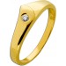 Solitärring Gold 750 18 Karat Brillant 0.05ct