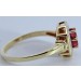 Rubinring Gold 585 rote Edelsteine Diamanten 0.04ct Antikschmuck
