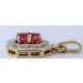 Rubin Anhänger Gold 585 14K rote Edelsteine Brillanten Antikschmuck