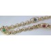 Tricolor Edelstein Rubinkette Gold 333 8K Saphir Smaragd  