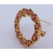 Granat Brosche Silber vergoldet rubinrote Edelsteine Antikschmuck