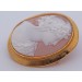 Kamee Achat Brosche Gelbgold vergoldet Antikschmuck