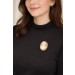 Kamee Achat Brosche Gelbgold vergoldet Antikschmuck
