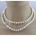 Perlenkette 91cm Weißgold 585 14K Akoyaperlen 8.6-8.1mm
