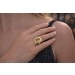 Citrinring Gold 333 8K honiggelber Edelstein Antikschmuck