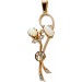 Opal Anhänger Rosegold 750 18K Diamanten 0.30ct Antikschmuck