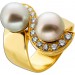 Perlenring Gold 585 14K Tahitipierlen Brillanten 0.80ct Lupenrein