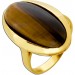 Tigerauge Ring Gold 333 8K braun golderner Edelstein Antikschmuck