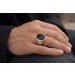 Onyx Ring Gold 585 14K schwarze Onyx Platte 10.5ct Antikschmuck