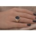 Onyx Ring Gold 585 14K schwarze Onyx Platte 10.5ct Antikschmuck