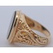 Onyx Ring Gold 585 14K schwarze Onyx Platte 10.5ct Antikschmuck