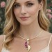 Omegareif  Gold 750 18K pinker Rubellit 9.5ct Brillant 0.18ct