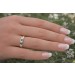 Smaragdring Gold 750 18K grüne Edelsteine 0.12ct Diamanten 0.18ct