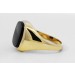 Onyx Siegelring Gold 585 14K tiefschwarzem Onyx Edelstein 5.40ct