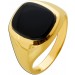 Onyx Siegelring Gold 585 14K tiefschwarzem Onyx Edelstein 5.40ct