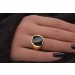 Onyx Siegelring Gold 585 14K tiefschwarzem Onyx Edelstein 5.40ct