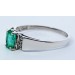 Smaragdring Silber 925 grüner Smaragd Brillanten Antikschmuck