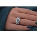 Diamantring Silber 925  54 blaue weisse Diamanten 0.30ct
