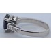 Saphirring Weißgold 750 18K blauer synth. Saphir 3ct Brillanten 0.15ct