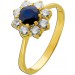 Saphirring Gold 750 18K blauer Saphir 1ct Brillanten 0.80ct