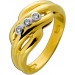 Brillantring Gold 750 Brillanten 0.09ct Weißgold 18K Antikschmuck