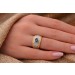 Saphirring Gold 750 18K blauer Saphir Diamanten 0.64ct Antikschmuck