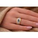 Saphirring Gold 750 18K blauer Saphir Diamanten 0.64ct Antikschmuck