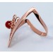 Korallen Ring Rosegold 750 18K rote Koralle Antikschmuck 