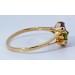 Edelsteinring Gold 375 9K Citrin Amethyst Peridot Brillanten