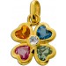 Kleeblatt Anhänger Gold 750 18K Amethyst Saphir Citrin Zirkonia