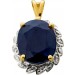 Saphir Anhänger Gold 333 8 Karat nachtblauer Saphir 5.8ct Diamanten