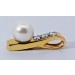 Perlen Anhänger Gold 333 8K Akoyaperle 5.5mm Brillanten 0.09ct