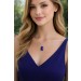 Diamant Anhänger Silber 925 azurblauer Lapislazuli 22.9ct Diamant 0.04ct