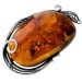 Bernstein Brosche Silber 800 cognac brauner Bernstein 90ct Antikschmuck