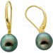 Perlen Ohrhänger Gold 585 14K Tahiti Perlen anthrazit grün