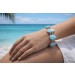Larimar Armband Silber 925 hellblaue Larimar Edelsteine 126ct