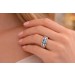 Aquamarinring Weißgold 585 14K himmelblauer Aquamarin Brillanten 0.18ct