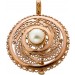 Perlenanhänger Brosche Rosegold 585 14K japanische Akoyaperle Antikschmuck 