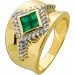 Smaragdring Gold 585 14K grüne Smaragde 0.8ct Brillanten 0.36ct