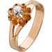 Diamantring Rosegold 585 14K Diamant 0.20ct Lupenrein Antikschmuck