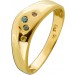 Diamantring Gold 585 14K multicolour fancy Diamanten 0.08ct behandelt
