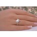 Perlenring Weißgold 585 14K Diamanten 0.12ct Akoyaperle 7.3mm Antikschmuck