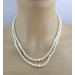Perlenkette 2-reihig Diamanten Akoyaperlen 7.4-2.9mm Antikschmuck