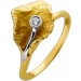 Brillantring Gold 585 14K Brillant 0.07ct Lupenrein Antikschmuck