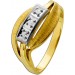 Diamantring Gold 585 14K Diamanten 0.075ct Antikschmuck
