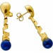 Lapislazuli Ohrhänger Gold 585 14K azurblaue Lapislazuli Edelsteine Antikschmuck