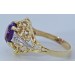 Amethyst Ring Gold 585 14K lila Amethyst Brillanten Antikschmuck